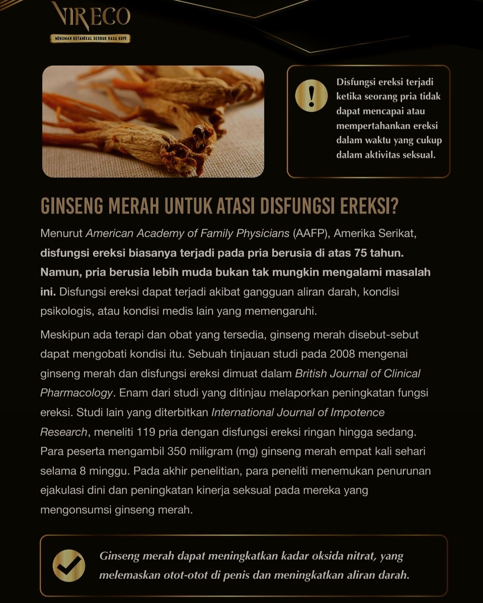 vireco_store's tweet photo. Vireco Suplemen Pria Alami berbahan dasar RED GINSENG KOREA, GUARANA, dan VITAMIN C. Selain peredaran darah lancar, bisa bikin Mr.P bekerja optimal, imun tubuh pun meningkat! 

VIRECO
Isi 5 sachet
IG: vireco_store
Tokopedia: Vireco Store
Shopee: Vireco Store
#vireco https://t.co/ViLszEnOVq