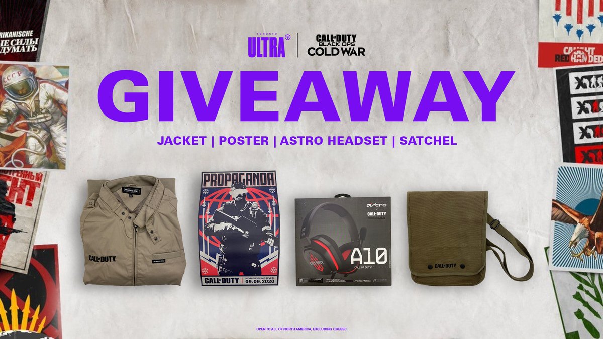 TorontoKOI's tweet photo. 📣 #BlackOpsColdWar Giveaway!

Enter for a chance to win some very rare Call of Duty items &amp; an A10 Astro Gaming headset 🙌 

🗳️ ENTER NOW: https://t.co/imMFJiyhrk

#SooUltra https://t.co/jxZagabBUq