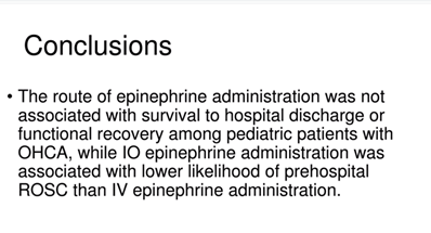 USresus4life's tweet photo. Another excellent Best of the Best Oral Abstract- by @MasashiOkubo.
⬇️ pre-hospital #ROSC with IO.
Makes you wonder about optimal IO location! #needRCT comparing IO sites!
@Dezfulian_CCM @CliftonCallaway @Ilcor_org @PedCritCareMed
#ReSS2020
@FTeranMD @DrUzendu @AVermeulen18 https://t.co/ijowbpFIh3