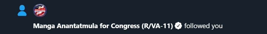 GudiGame's tweet photo. The GOP information network is truly unrivaled if the Virginia US House Candidate Manga Anantatmula was already informed of Operation BOFA before I even came up with it. https://t.co/Ms5W6TmHko