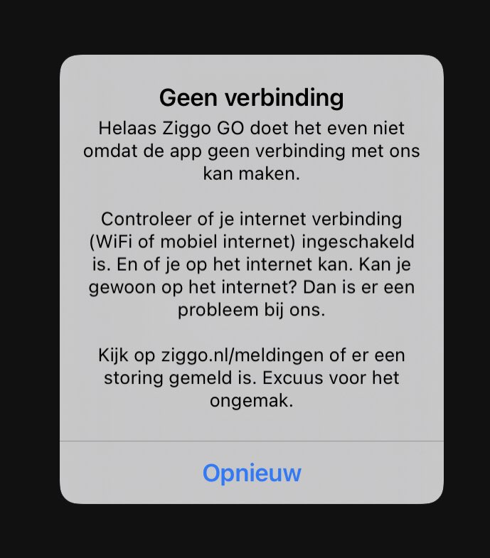 HendrikGar's tweet photo. Kom op @ZiggoCompany alweer storing op de ZiggoGo app? #iritant #mijnwifiisprima! https://t.co/OgSfkCnofg