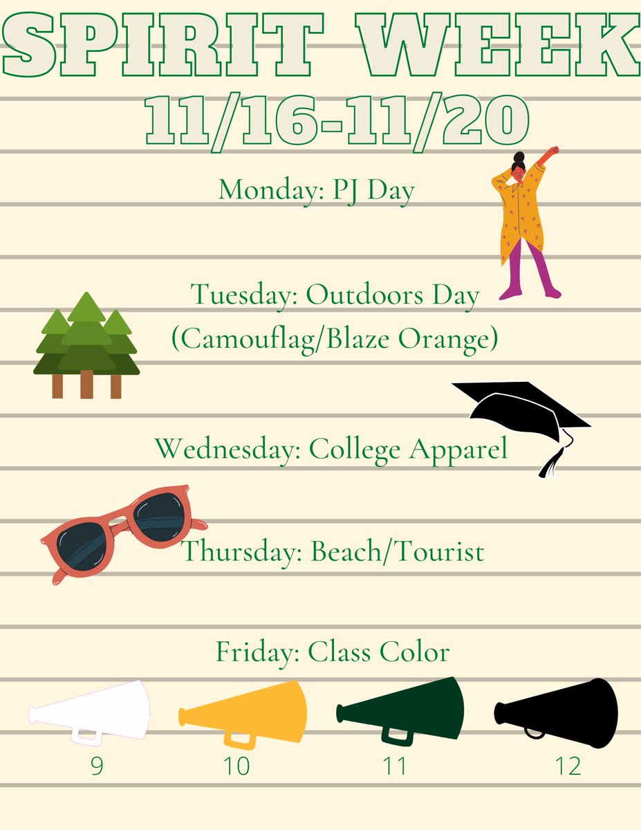 NORTH_STUCO's tweet photo. Spirit Week dress up days! https://t.co/IhkfVTSSpm