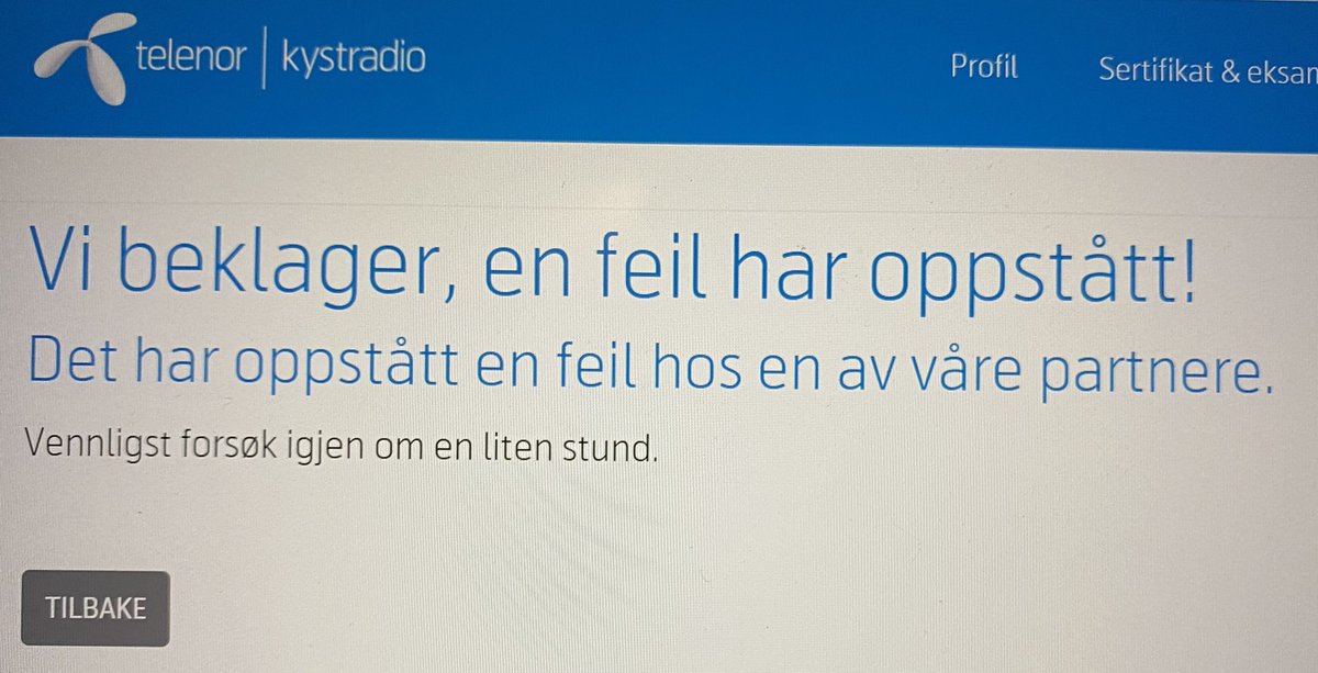 Hei <a href="/kystradio/">Telenor Kystradio</a>! Kjenner dere til denne feilen og når vil den være rettet?