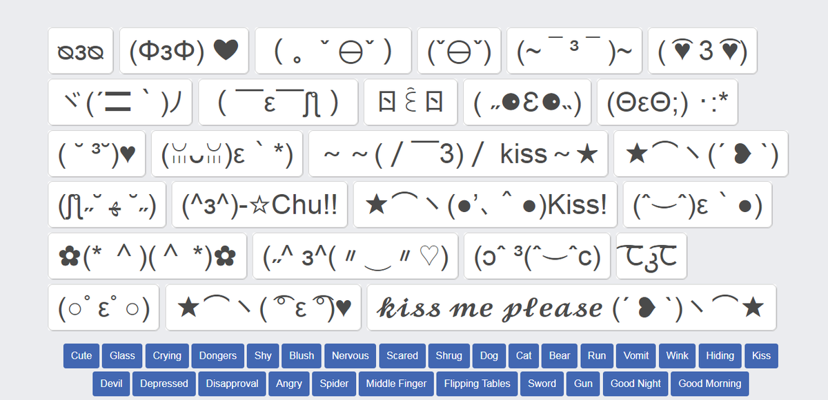 lennyfacelist's tweet photo. Find the list of #kiss #Lennyface #textfaces #emoticons #kawaiifaces
https://t.co/Am14ngdHMA https://t.co/pORgewyxjD