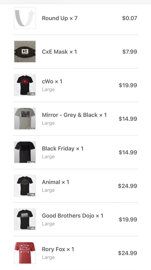 rwolf1984's tweet photo. Just placed a decent sized @COLLARxELBOW order coming off @TalkNShopAMania ... @TalknShop @roryfox_ @azucarRoc @MachineGunKA @The_BigLG #cWo #cWo4Life #talkinshopamania2 https://t.co/qmSZEKbz7x