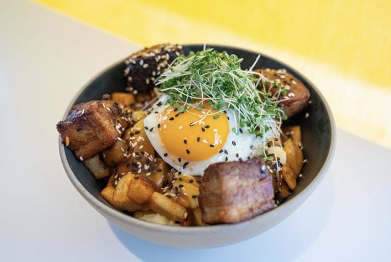 Crispy Pork Belly Poutine - one of the dishes for our weekend brunch <a href="/YellowDoorYYC/">Yellow Door Bistro</a> served up safely &amp; deliciously by our dedicated artisans. hotelarts.ca/arts-update/ye… Note: this dish is best accompanied with a nap or long walk...you decide (we don’t judge). #yycbrunch #yyceats