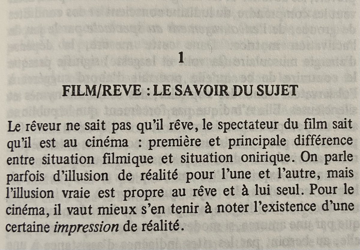Semiotist1's tweet photo. L'incipit du fameux débat sur l'impression de réalité, dans "Le signifiant imaginaire" (1977) de Christian Metz.

#sémiotique #ChristianMetz https://t.co/x7CGKXxPcS