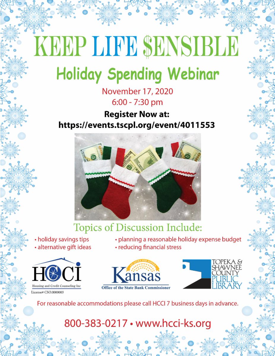 HCCI_Kansas's tweet photo. Holiday Spending Webinar
Register today at https://t.co/GZF5w2YmZv https://t.co/6J3oHKTqqw