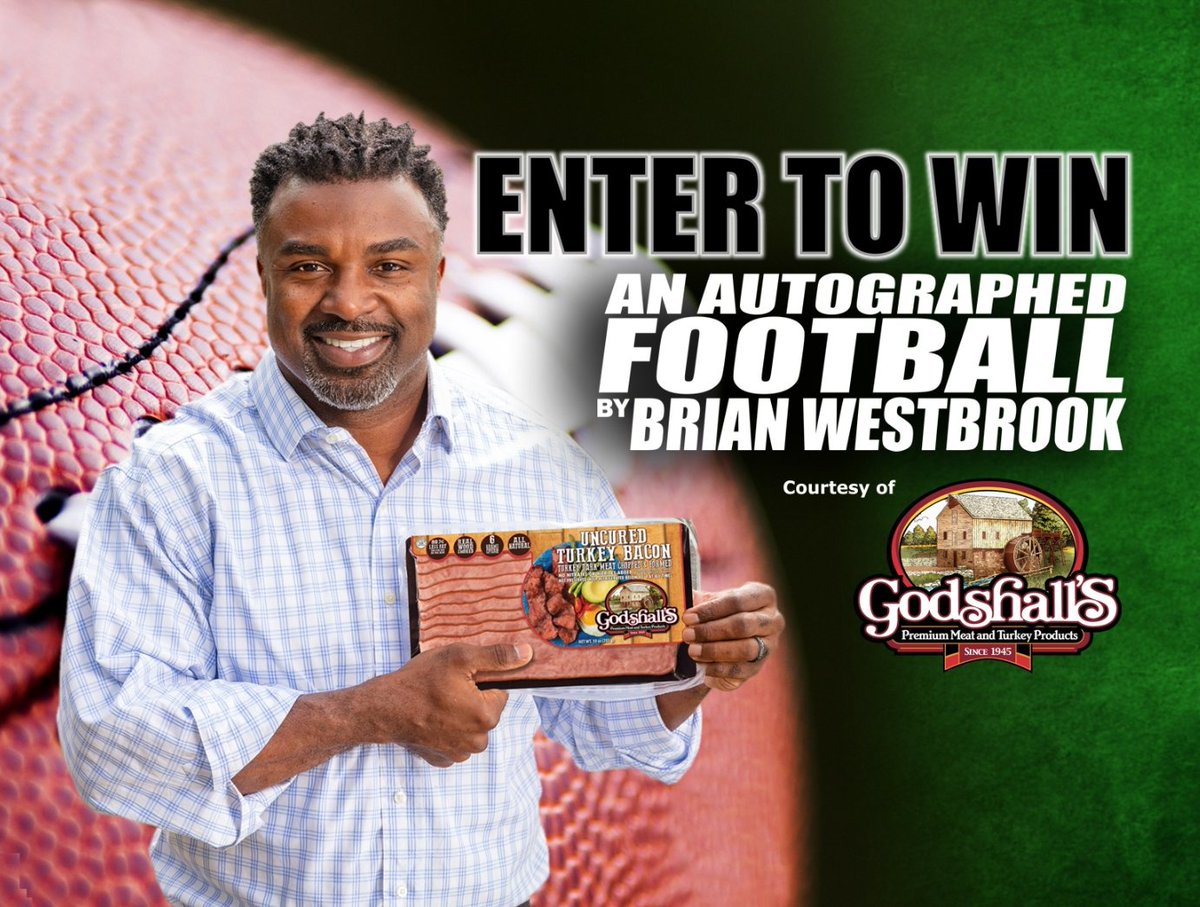 GodshallsMeats's tweet photo. Last chance to enter the contest for a Brian Westbrook autographed football and our delicious real wood smoked Turkey Bacon! Visit https://t.co/IBx3A1NR1r or https://t.co/SyUdMOIMzp for details and contest rules. #Godshalls #TurkeyBacon https://t.co/WEARSx20Od