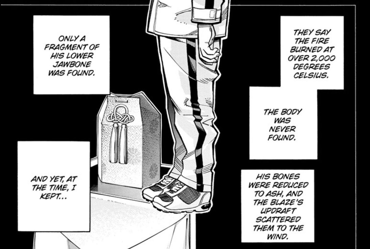 But there’s another big mystery we’ve been handed: if Toya is alive, then how was his death faked? Somebody had to have interfered there. I wanna say All for One as another of his long term plans but honestly, I have NO CLUE.