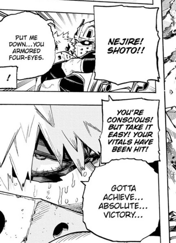 But more importantly, now that he’s here and we’ve seen Bakugo’s still conscious as well, I think we’re going to learn his hero name very soon. Maybe he does end up firing one last Howlitzer as he announces his hero name before passing out.