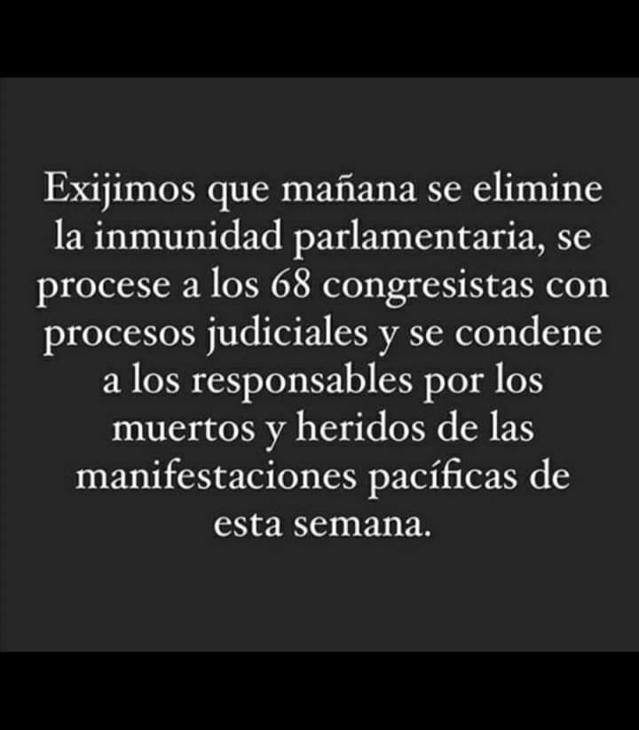 Belly_06's tweet photo. Esto sólo fue un paso, aún falta mucho, NO PODEMOS BAJAR LA GUARDIA!!
#EsteCongresoNoMeRepresenta #FuerzaPeru #LutoNacional #GeneracionDelBicentenario #PeruDesperto https://t.co/vDWsFV6A6s