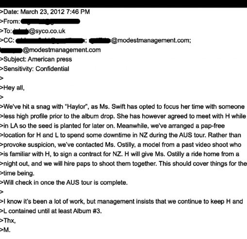 - MSG- wow! I cannot believe harry got papped carrying a single shirt and a toiletry bag into taylors hotel! And then leaving the next morning too! How crazy, what a wild time! - why was their first public outing at a zoo with a baby- THE MODEST EMAILS (could be fake but )