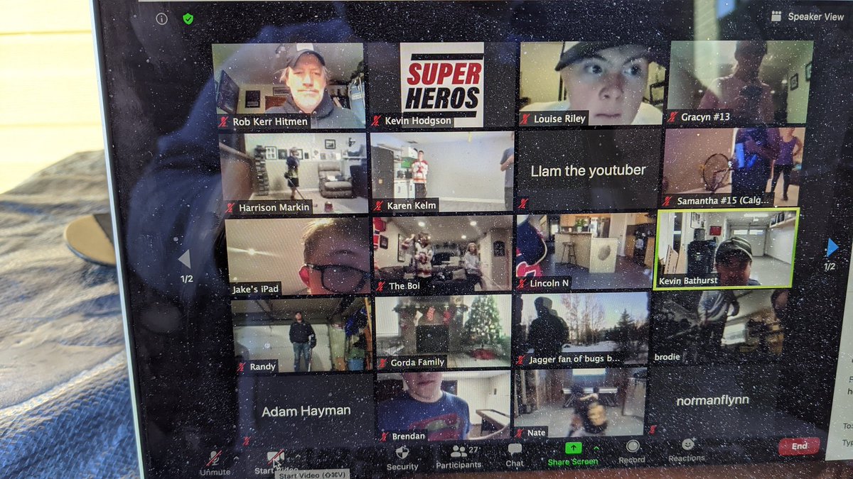 heroshockey's tweet photo. When hockey shut down in AB, first call came from Brodie and @Coachbathurst with @rha_kelowna U17 Prep asking when we wanted them to run a Zoom Skills session for our #SuperHEROS We said 8a Kelowna time Sunday and they were there #noicenoproblem #teammates #BiggerThanHockey https://t.co/iNmldGC8LJ