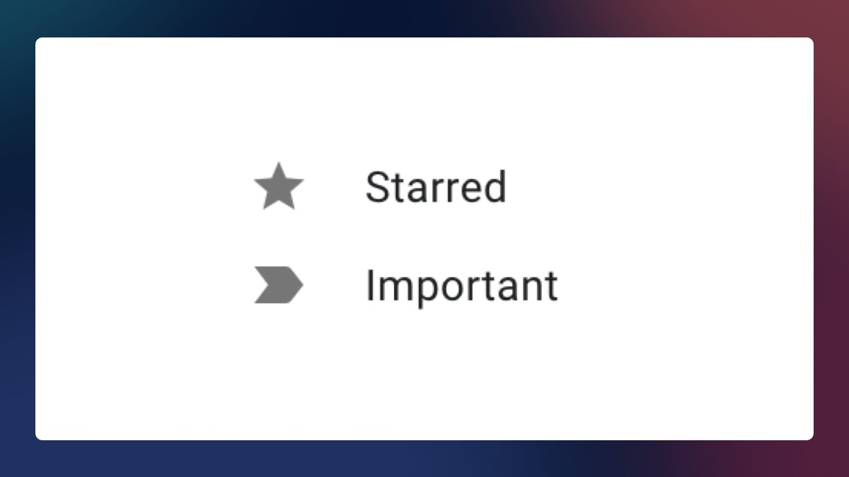6 / Starred vs ImportantIn Gmail there are "starred" and "important" messages. What's the difference?Not to mention you have dozens of menu items in the left menu...