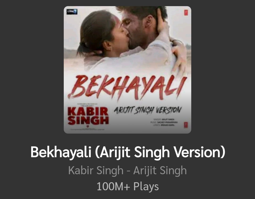 ArijitSingh_FC7's tweet photo. #Bekhayali Arijit Singh version has crossed 100M+ streams on @gaana

@Irshad_Kamil @Atmojoarjalojo @SachetParampara @TSeries 
@shahidkapoor @advani_kiara https://t.co/z4FrW9yNe5