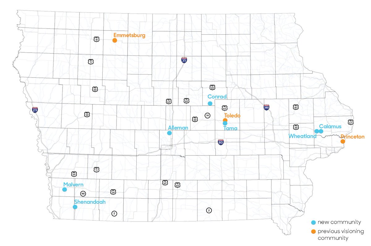 CommunityVisio2's tweet image. Congratulations to the 2021 Community Visioning towns! They will take part in the process we highlighted in the posts Nov. 2nd-10th.  @ISUExtensionCED @Trees_Forever #2021Towns #CommunityVisioningProgram #CommunityDrivenDesign #ParticipatoryPlanning #EmpowerPositiveChange
