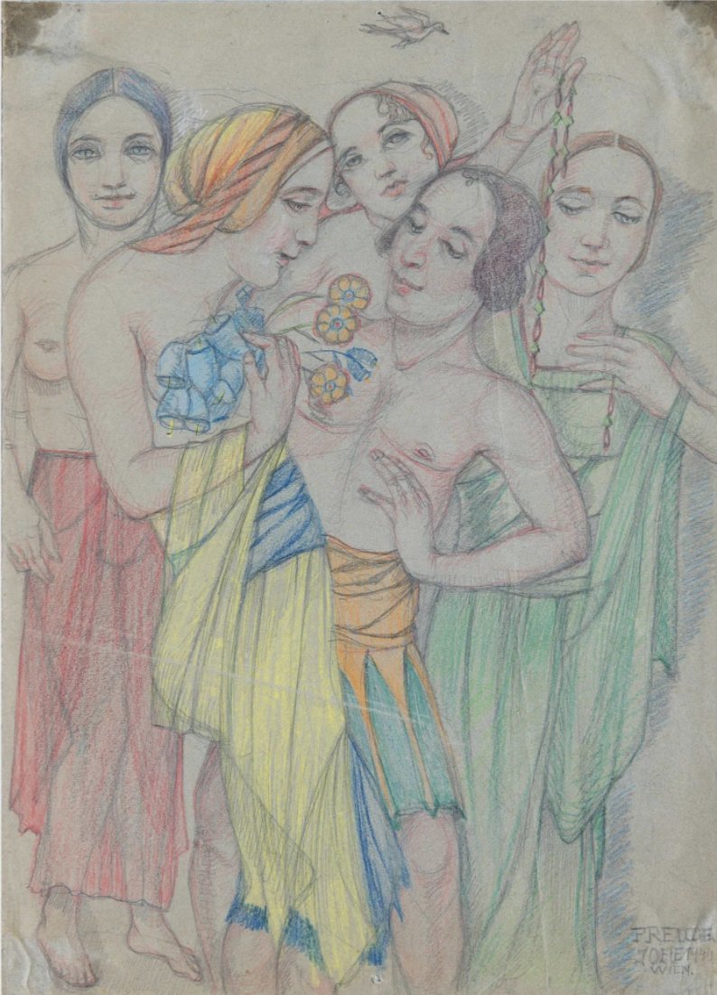 #TheGalleryofEverything presents Artist Focus: #NinaKarasek, known as #Joële, is accompanied by a digital installation of artworks. This collection of 28 drawings, dating from 20s to the 50s.

Image: Freude (Happiness) Nina #Karasek (1944)

#OutsiderArt #selftaughtart <a href="/Gallevery/">The Gallery of Everything</a>