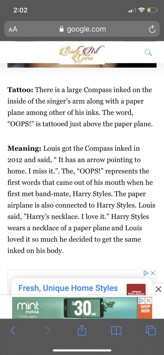 louis legit said he has his paper airplane tattoo because he liked harrys necklace i-......
