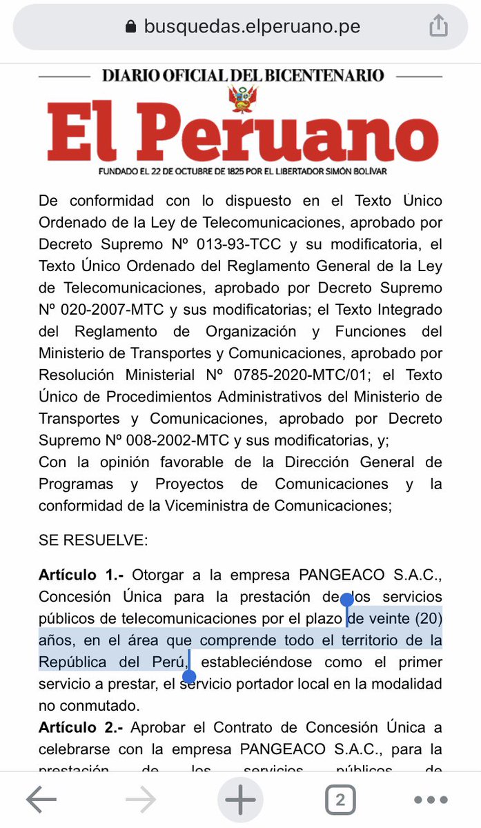 MarcoEyzaguirre's tweet photo. 🚨¡URGENTE!

El Ministro de Transportes saliente @augustovalqui (exministro fujimorista), aprovechó 5 días en el cargo para entregar una concesión de telecomunicaciones por 20 años, a una empresa creada hace 4 meses.

¡Delincuentes!

@ocram @rmapalacios

https://t.co/IKCfgSsOKi https://t.co/1BDszu726p