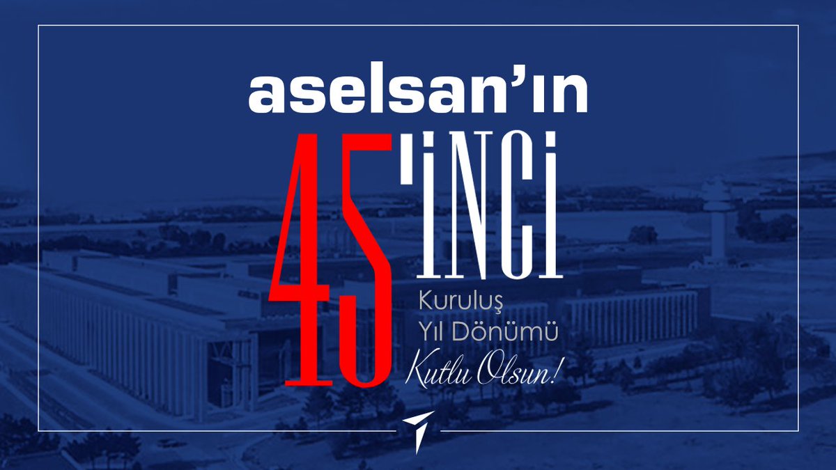 Milli savunmamızın en değerli yapıtaşlarından olan  <a href="/aselsan/">ASELSAN</a>’ın 45’inci kuruluş yıl dönümünü kutluyor, başarılarının artarak sürmesini diliyoruz. 🇹🇷
#ASELSAN
#TEKDER