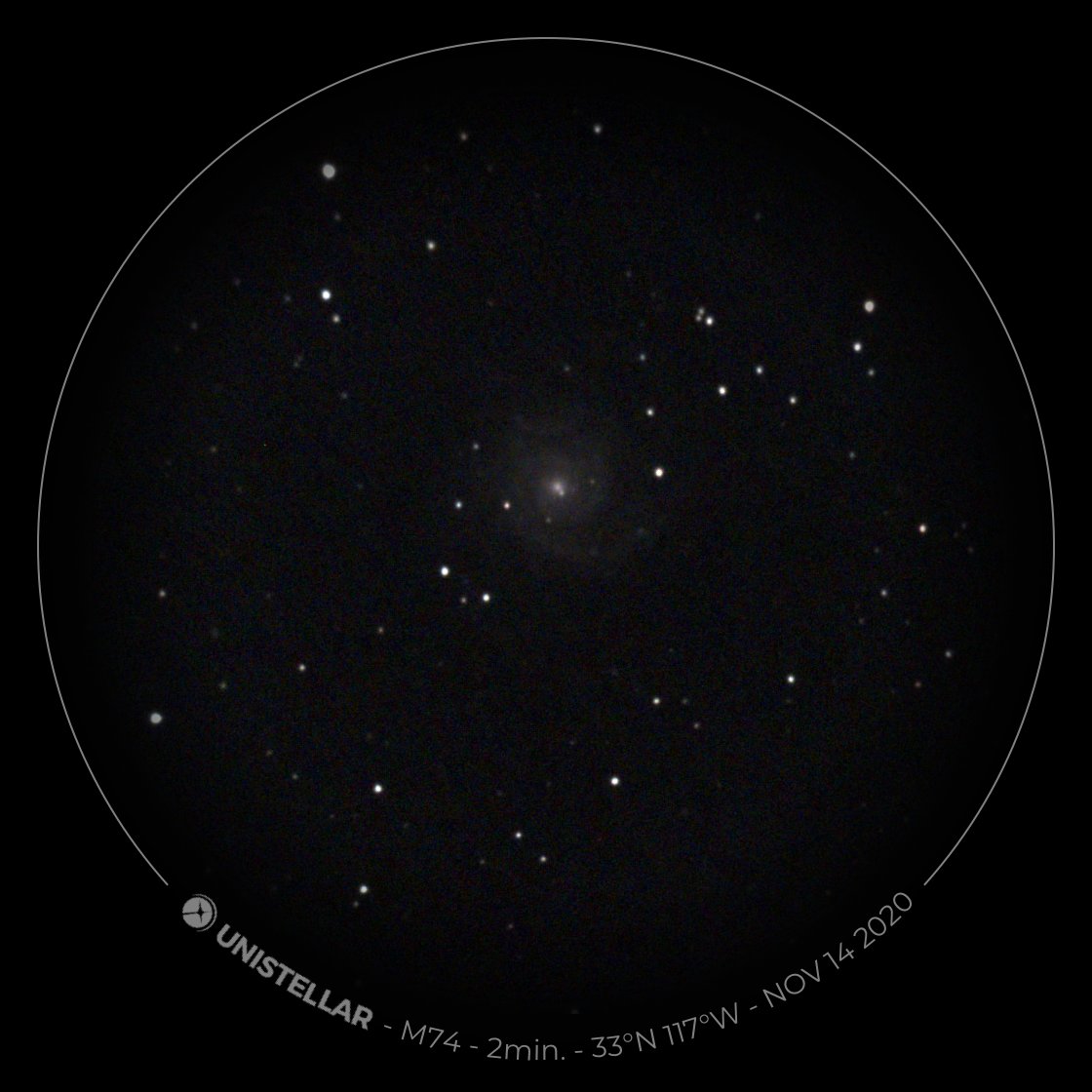 Here's are two short exposure images of spiral galaxies NGC 7331 and M74. You can see the spiral arms in M74 in just 2 minutes. Imagine using this at a star party (after the pandemic is over).