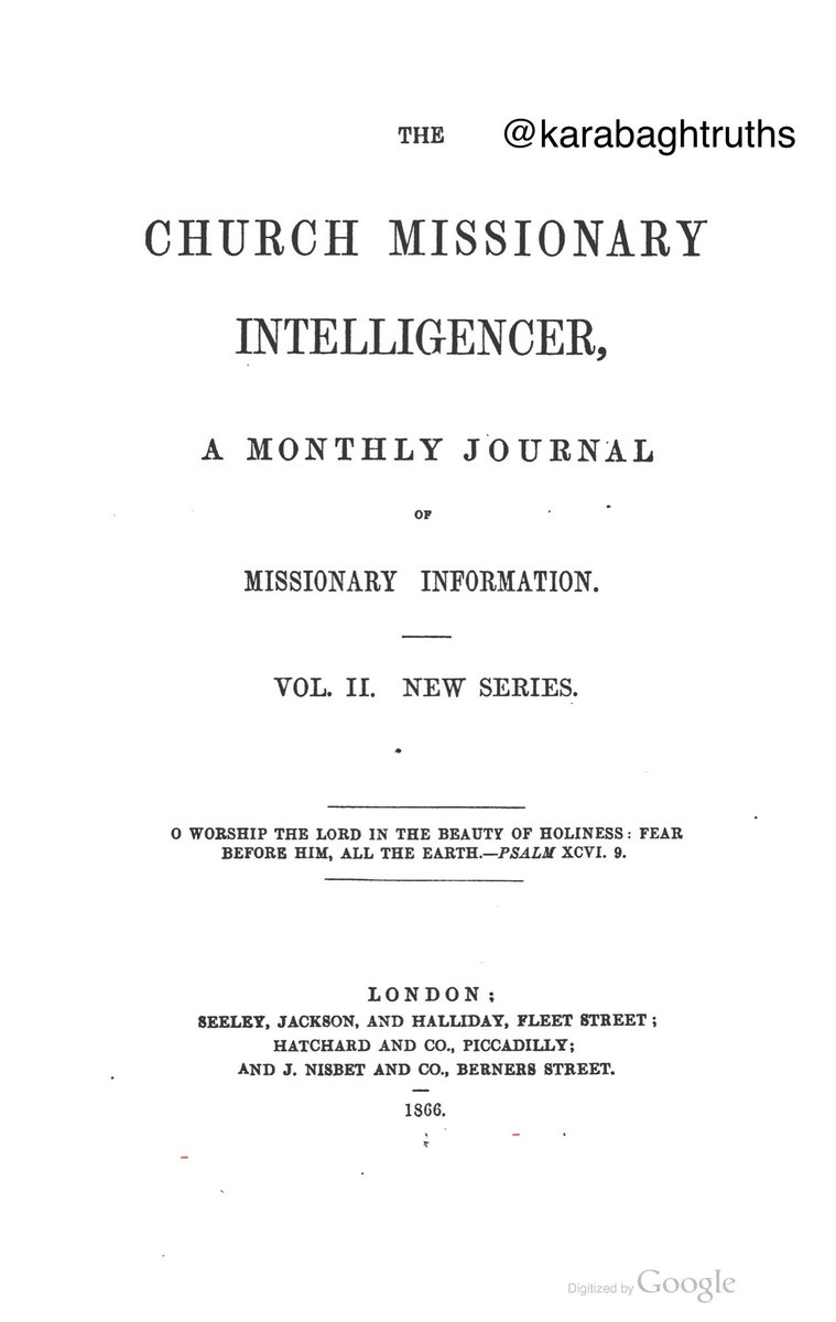 karabaghtruths's tweet photo. Church Missionary Intelligencer, 1866, London, UK - "Moslems of these countries are called by Russians, Tartars. Armenians call them Toork, and they name themselves Musulman. As their language is a dialect of Turkish, they are Toork as to nationality and Musulman as to religion." https://t.co/QFvf0VPDb9