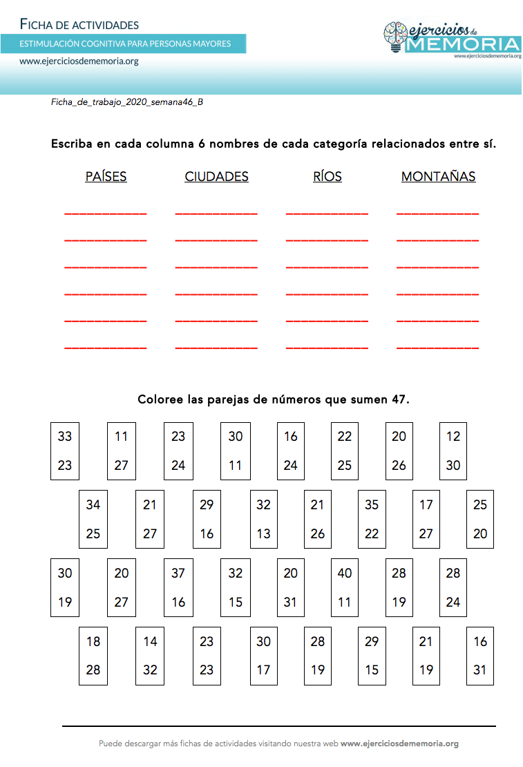 concha_ea's tweet photo. Preocuparse por la memoria no mejora su funcionamiento; ocuparse de ella, sí. Descarga actividades de trabajo en:
https://t.co/9cWiuvzQ7m https://t.co/gsiSAaSGIG
