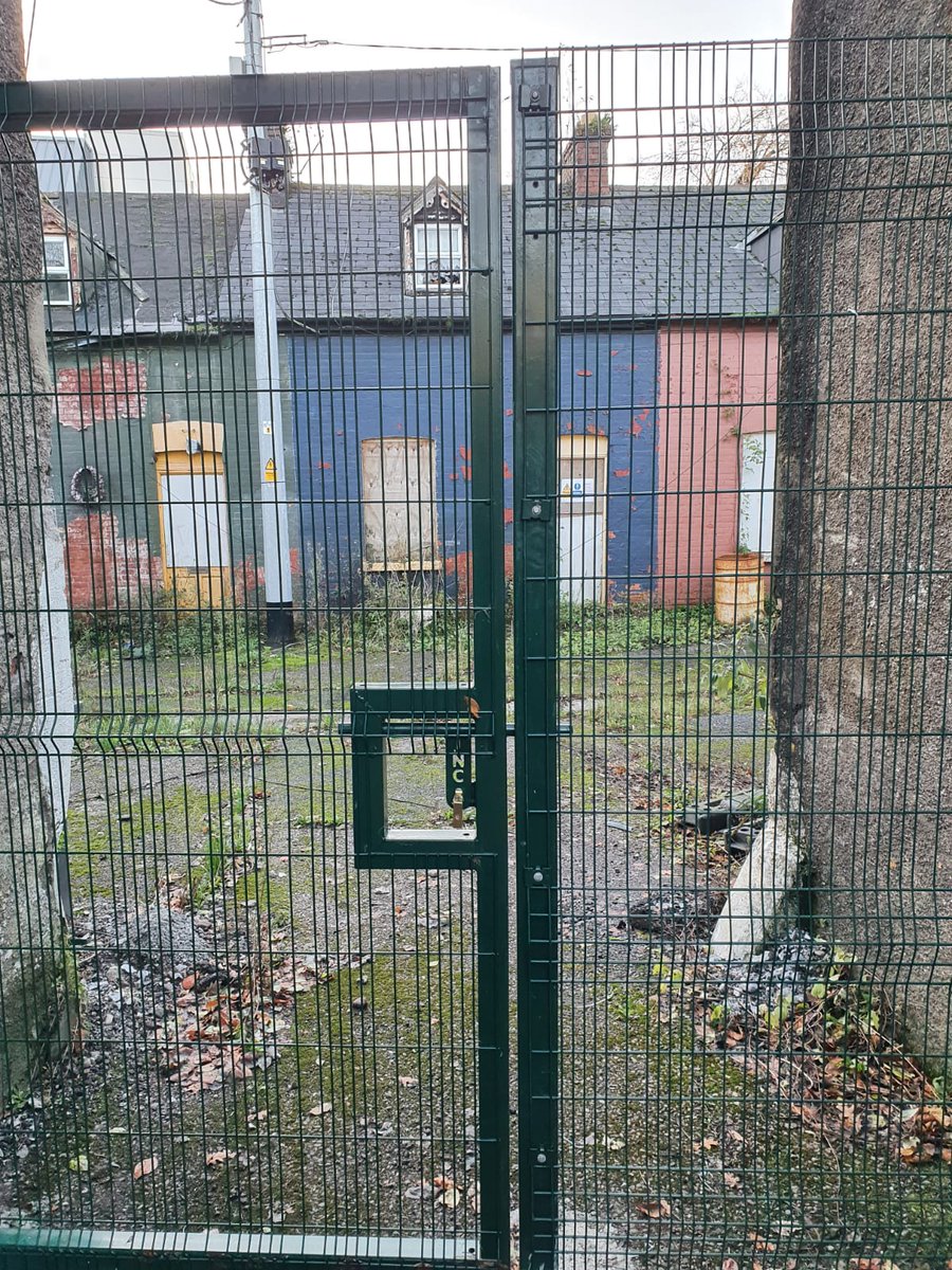 18 cute old homes are slowly decaying behind this gate, check out 2012 video of thembeen repetitive planning applications since 2007, what does this say about land use, hoarding & policy priorities in Ireland?No. 164-181  #regeneration  #housingforall