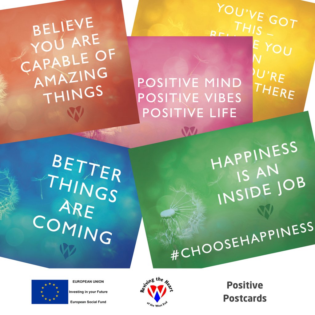 Have you received one of our lovely positive postcards? We'd LOVE to see a photo of you with it or hear how it made you feel. We're hoping to get lots of great images that we can share around the Work Village.