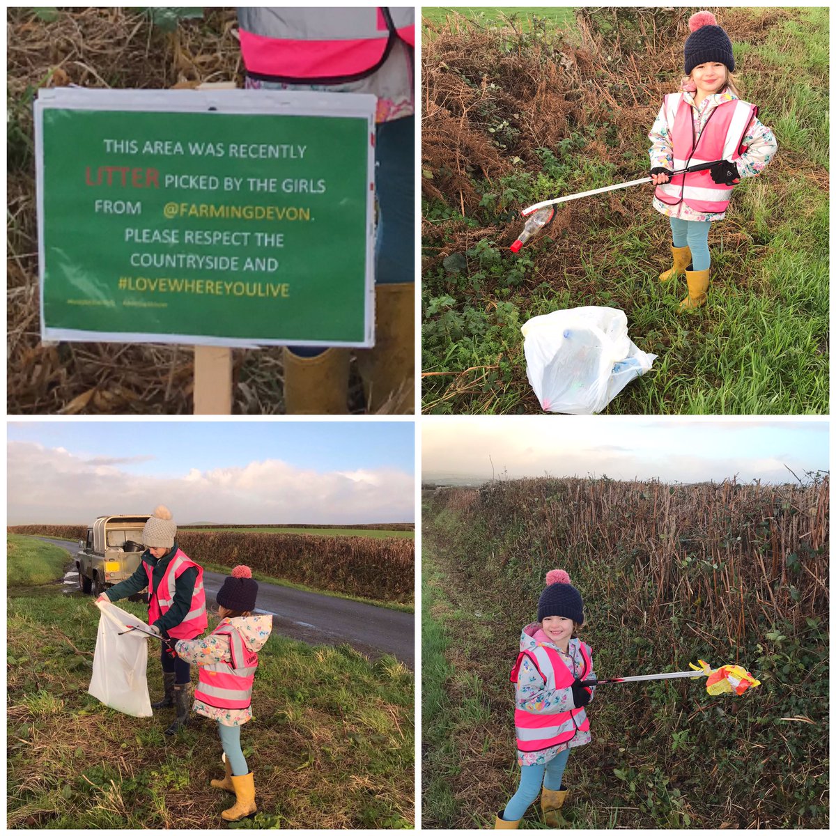 A 10 min #litterpick near the #farm this afternoon and a trial for the homemade sign. See how long it lasts. #LoveWhereYouLive @lovenorthdevon @ndevoncouncil @NDCWardens #LitterHeroes  @KeepBritainTidy #dontbeatosser