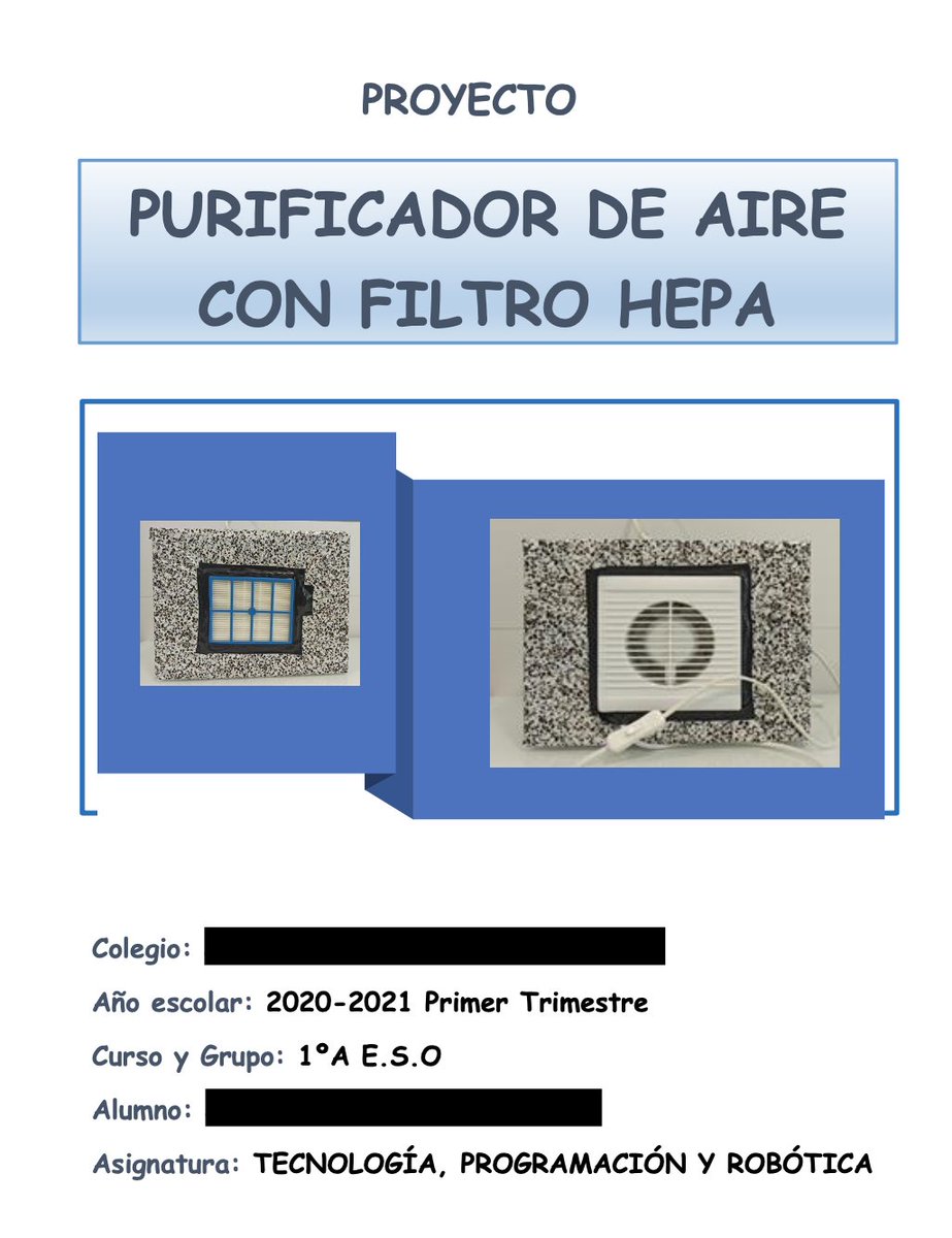 PabloFuente's tweet photo. #COVID19 Todo merece la pena por cosas como esta. Alumno de 1 de ESO (12 años), decide en su proyecto libre fabricar un filtro HEPA casero. El resultado es alucinante (ya en el dropbox https://t.co/eJCspystol). 
32 Euros...pero sobre todo, pasión por hacer algo bien. BRAVO. https://t.co/hSeZNOPaLT