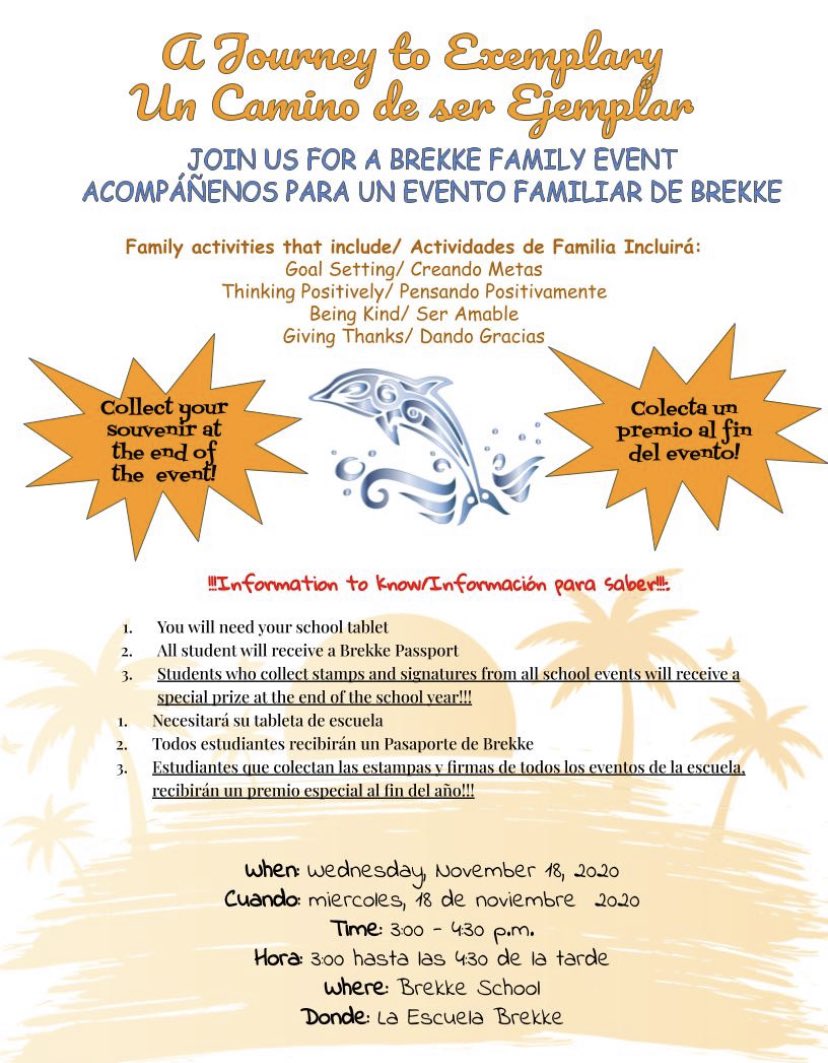 Please join us for our family event A Journey to Exemplary this Wednesday! Favor de acompañarnos a nuestro evento de familia Un Camino a Ser Ejemplar este miércoles! <a href="/OxnardSD/">OxnardSD</a> <a href="/OxnardSDSup/">Oxnard SD Superintendent - Karling Aguilera-Fort</a> #DolphinPride