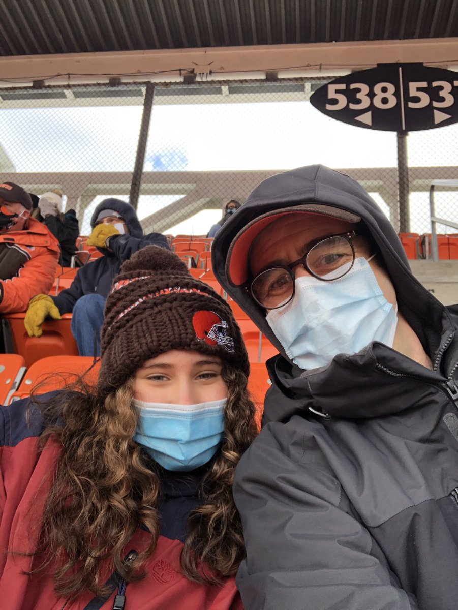 #bestfanenergy when you are covered from the elements. Daughters #firstenergy game ever. Go #Browns !!