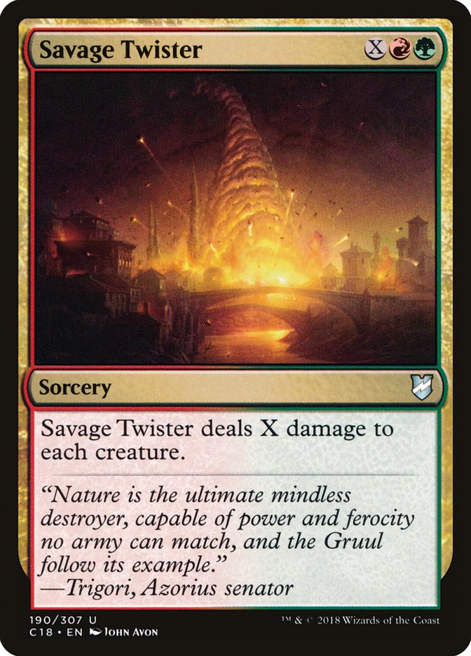 My red board wipes sometimes clashed with my mana dorks, and made me want to cut all but the 1 mana elves. That said, being able to Rolling Earthquake for 4 and crunch with Tahngarth always felt great.
