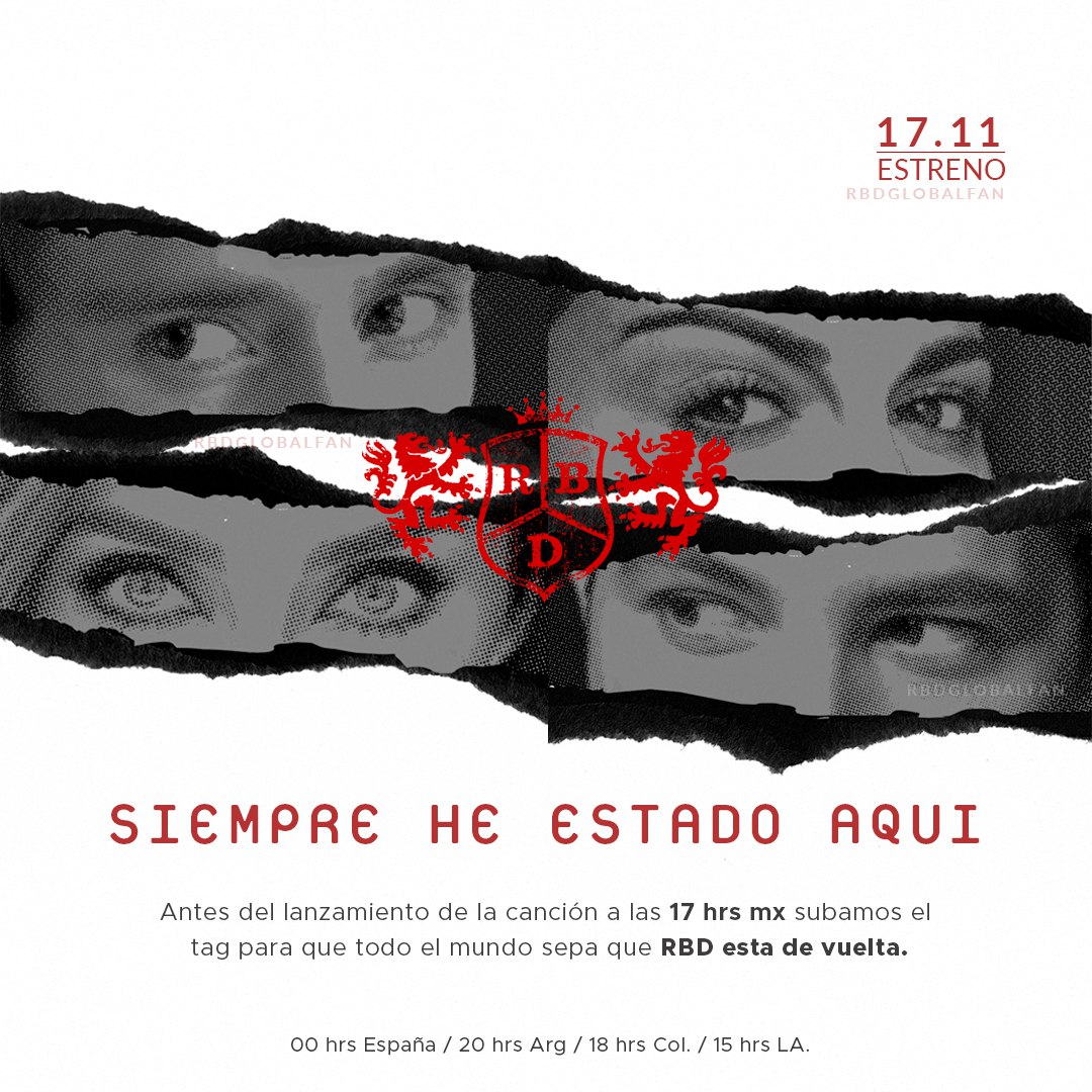 RBDGlobalFan's tweet photo. ¡Atención! Este martes tenemos nueva música y empezaremos a subir tag 1 hora antes de su lanzamiento, necesitamos máxima difusión 💥. Será sin # y en mayúsculas, ¿Te unes?
@RBD_oficial @anahi @maiteperroni @christopheruck @christiancha @billyrosas @T6Hent @seroparecerlive https://t.co/xwgOseWqmq