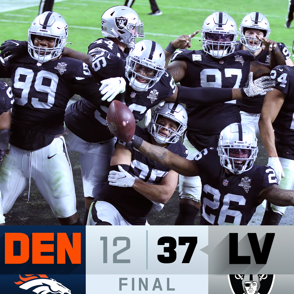 FINAL: The <a href="/Raiders/">Las Vegas Raiders</a> win big at home! #DENvsLV #RaiderNation