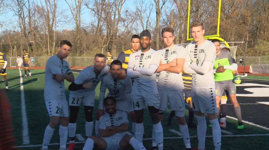 OfficialKevRy's tweet photo. .@msoccer_cmu is squad goals!

They capped off a perfect fall season this afternoon with a come from behind win, and knew exactly where the cameras were 😂. 

Highlights tonight on @KRCG13

@cmueagles https://t.co/hoVwG39O86