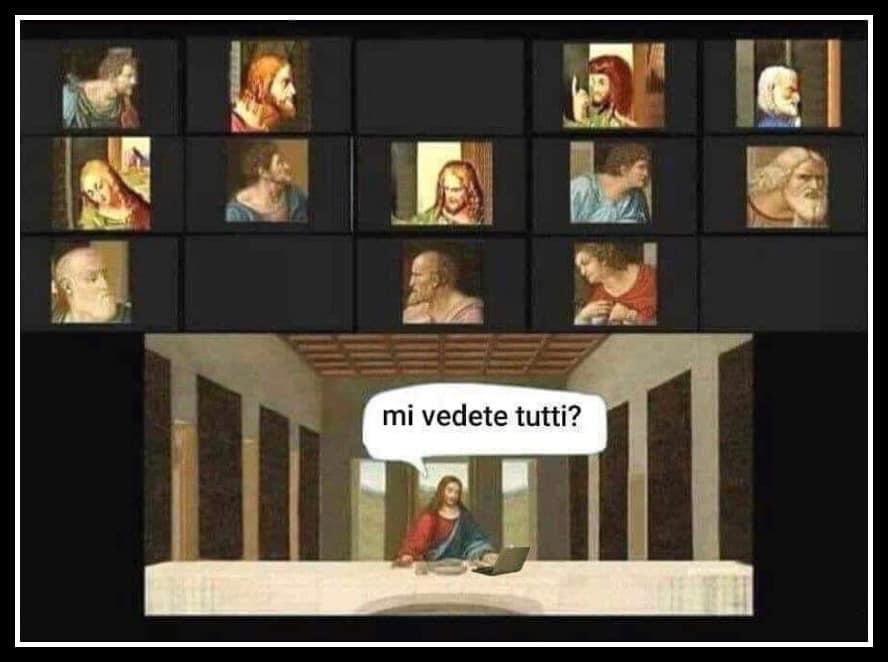 ibexRidens's tweet photo. Le ultime cene ai tempi di Zoom https://t.co/pifJkjGp2G