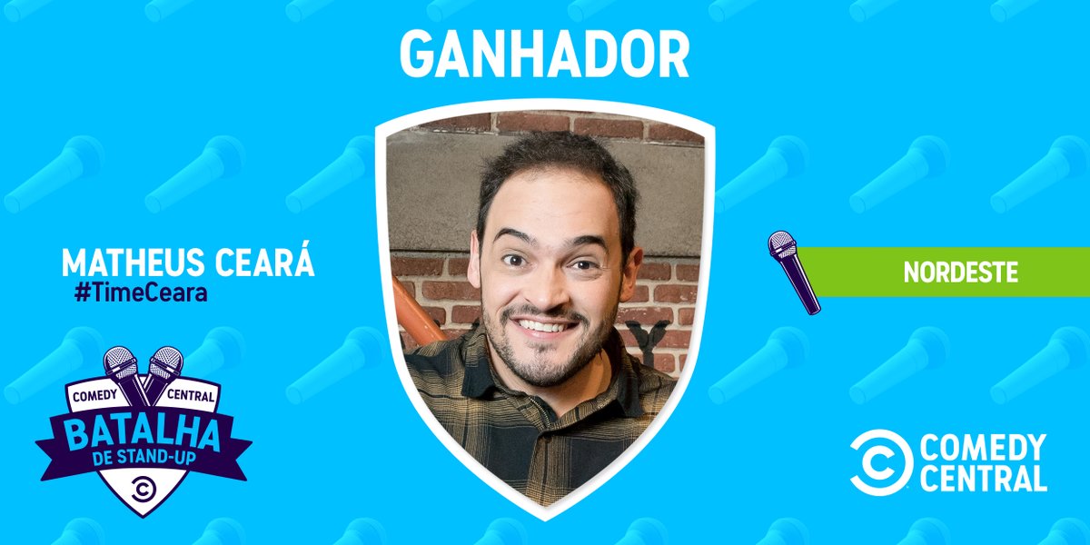 ComedyCentralBR's tweet photo. E depois de MUITA EMOÇÃO, o resultado da primeira #BatalhaDeStandUp da Região Nordeste já saiu! Deu #TimeCeara, e ele passa pra a próxima fase, na semana que vem! 🥊 https://t.co/e7NSLwbmcU