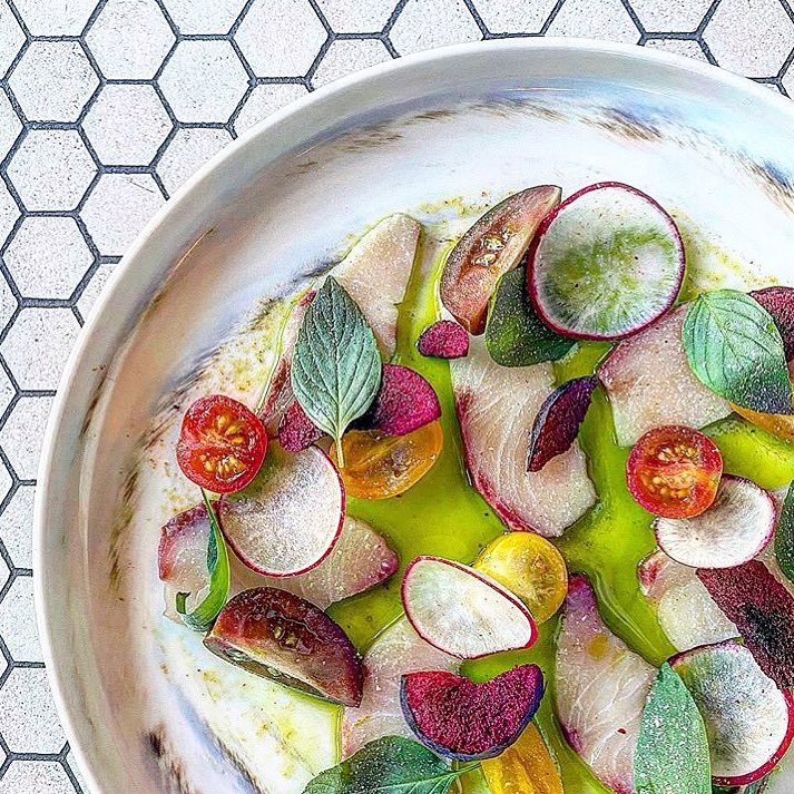 Australian Venue Co.’s Executive Chef Abbott blew us away with this special <a href="/SpencerGulfKing/">Spencer Gulf Kingfish from South Australia</a> plate with Thai basil, plum, radish and tomatoes served during the Melbourne Cup! 😍
