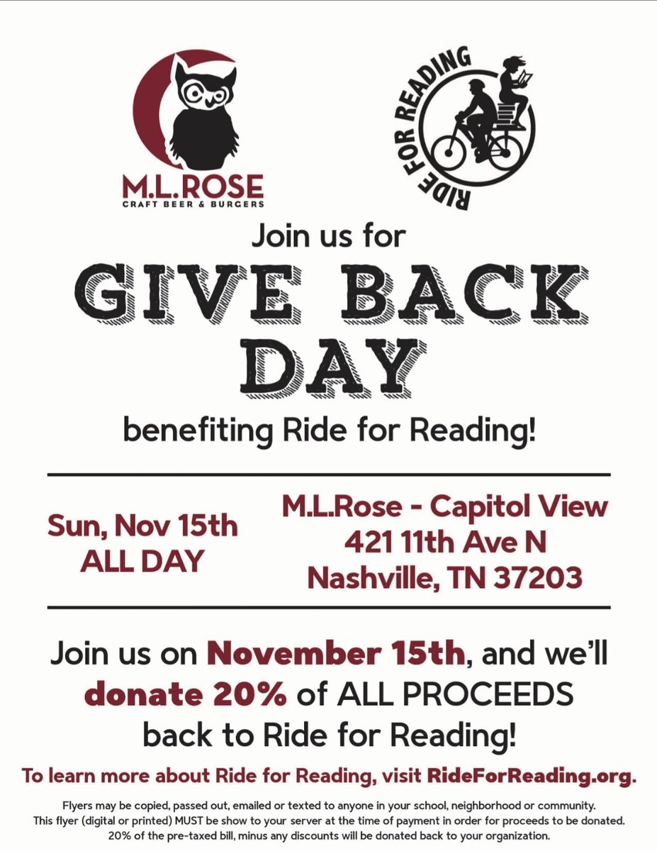 Theres still time to stop in today for #NationalPhilanthropyDay at <a href="/_mlrose/">_mlrose</a> in Capitol View! Proceeds will benefit <a href="/rideforreading/">rideforreading</a>. 🙌 #supportlocal