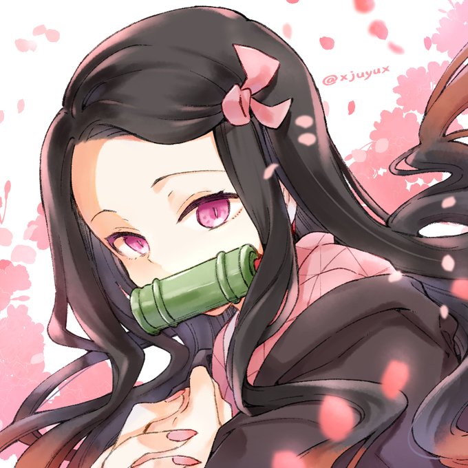 十悠さんがTwitterに投稿した竈門禰豆子(鬼滅の刃)のイラスト。