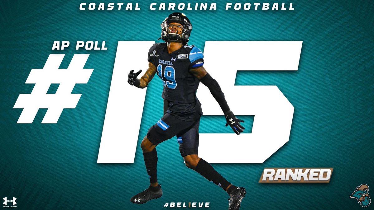 michaeltbenson's tweet photo. So last Friday was a #Teal letter day for @GoCCUsports 

But this just happened:

✅ @DJohnsonPGA wins @TheMasters in record fashion 

✅ @CoastalFootball stays at #15 in the @AP_Top25 

And ....

✅ @CoastalMSoccer wins the @SunBelt championship 

#ChantsUp y’all https://t.co/msDpLcWdjX