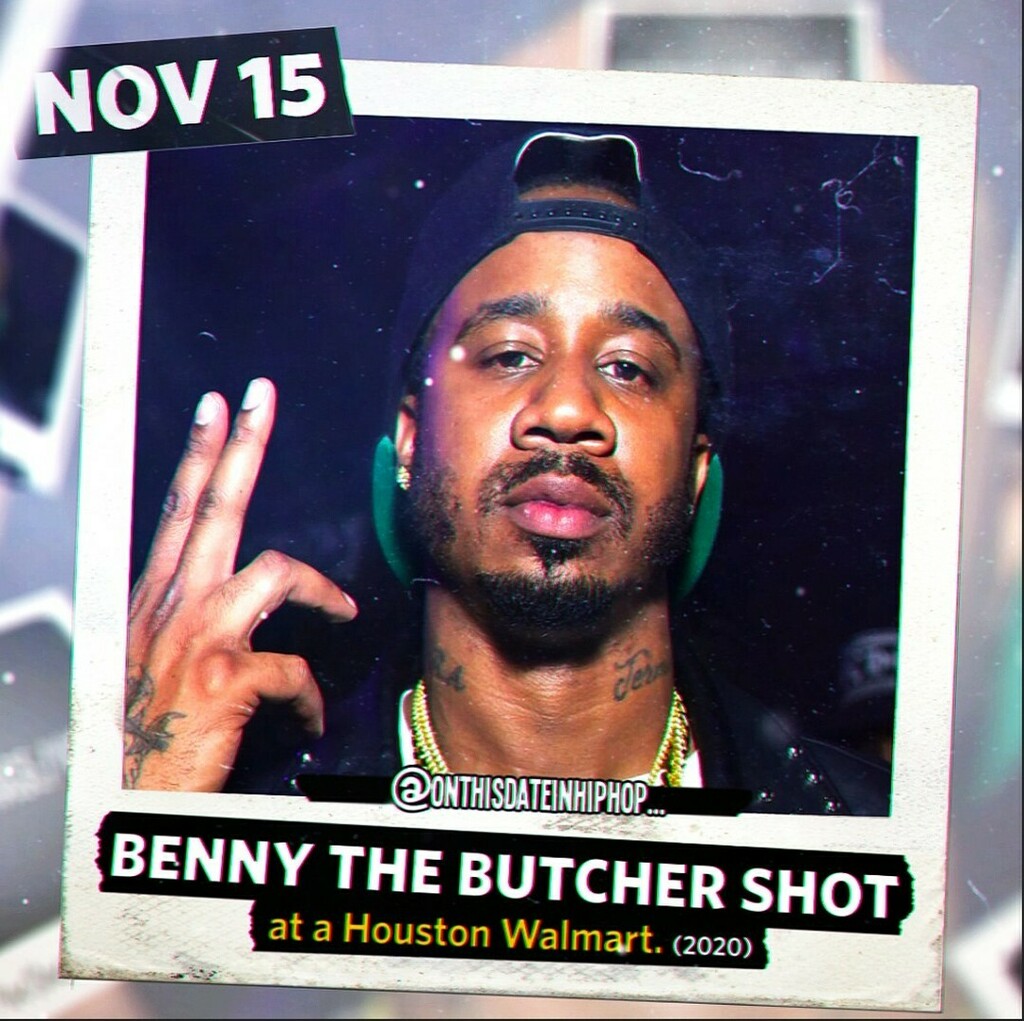 bleepthabastard's tweet photo. #OnThisDateInHipHop, yo... it's a #ColdNovember out here as #BennyTheButcher becomes the latest victim of gun violence. Fortunately, TMZ is reporting that the rapper was only shot in the leg during an attempted robbery.
The shooting reportedly took plac… https://t.co/AsM49dOU4B https://t.co/zQkYcxgf3b