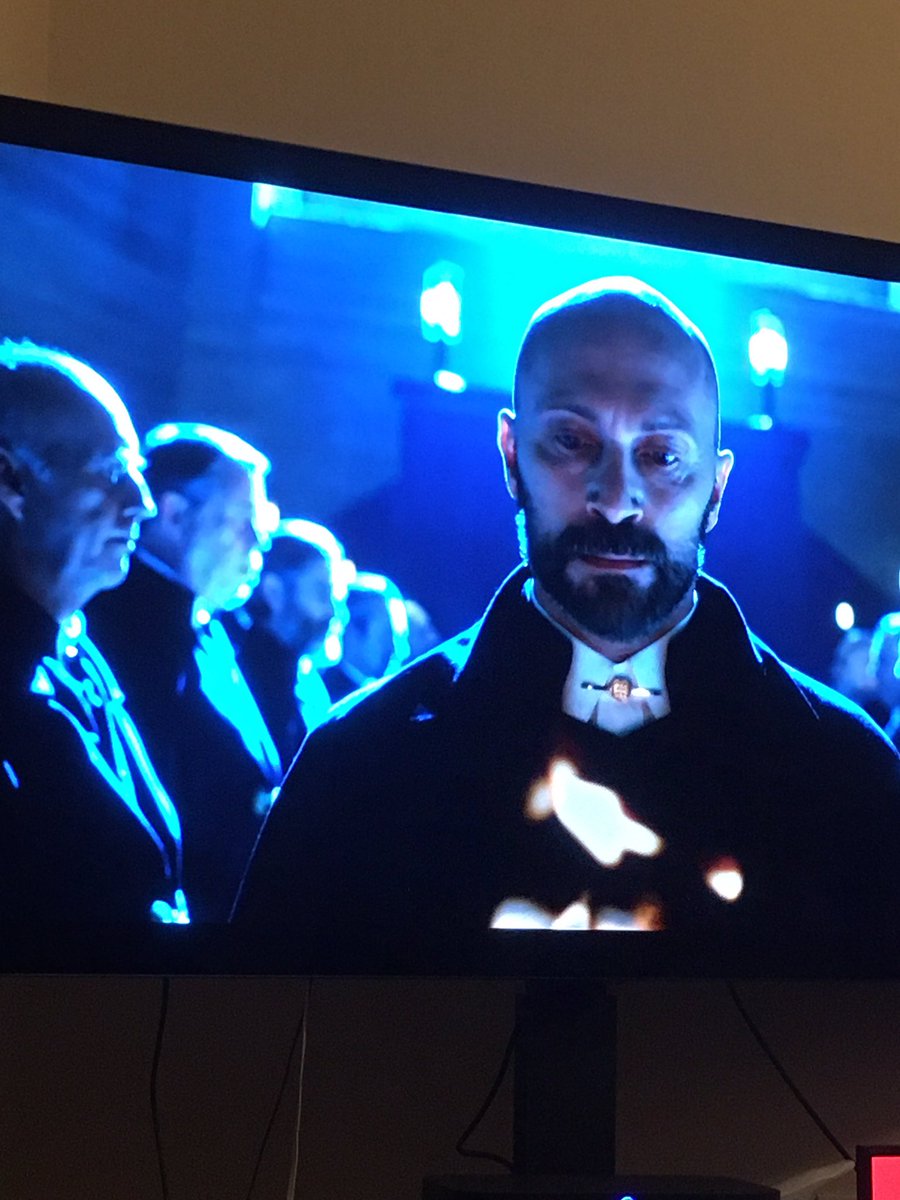 Dr_Dimitra_Fimi's tweet photo. Epic filming mode here and nice parallelism: fire inside (sacred, Godly - supposedly) fire outside (destructive - the real deal).
#HisDarkMaterials #BCL2020 @keatsandchapman https://t.co/1UfS8CKsao