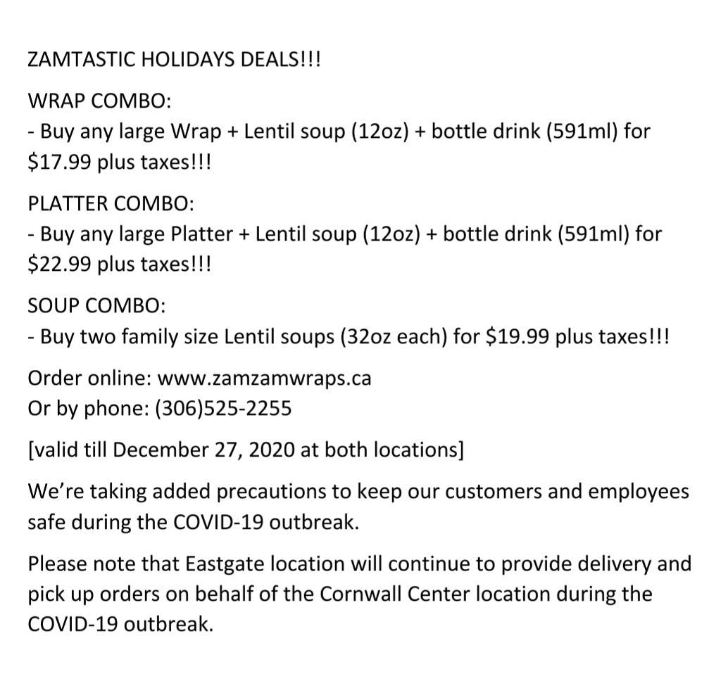 ZAMTASTIC HOLIDAYS DEALS!!!