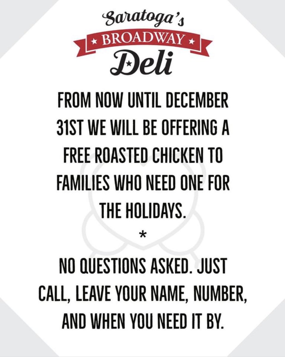 My brother is an amazing soul. When the pandemic started and schools shut down, kids in Saratoga Springs,NY who relied on free school lunches for food, lost those lunches. He, with his rather small deli in upstate NY started making free sandwiches for the kids. Now this...