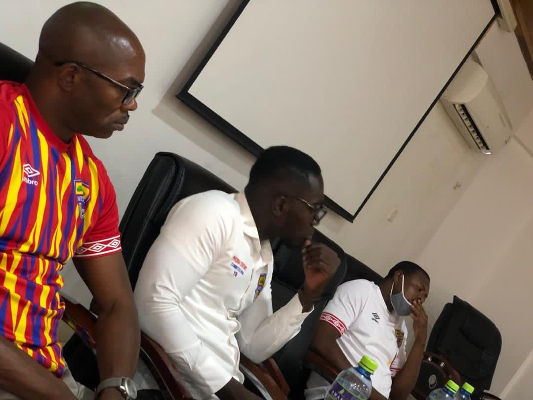 PhobiaTertiary's tweet photo. Earlier today, we had a meeting of the Executive and Planning Committees with our Patrons, DSP Alale and Mr. Hashimiu. We enumerated our plans for the season and our strategies to ensure @HeartsOfOakGH reclaim our lost glory. We shall deliver. Insha Allah! Phobia, Masters!❤️💛💙 https://t.co/2jhIfXXJS5