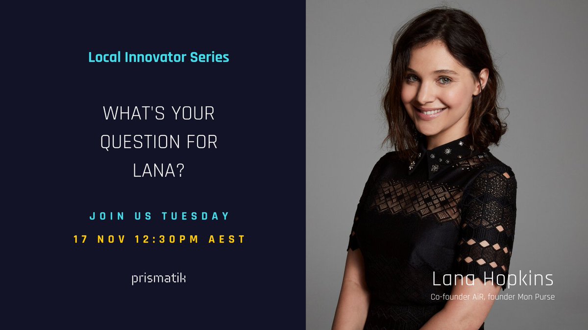 ThePrismatik's tweet photo. It's tomorrow! What is your question for Lana? Get your ticket and send us your questions :) #localinnovator @cityofsydney https://t.co/uEmUSVhAIK https://t.co/gZlHo4739q